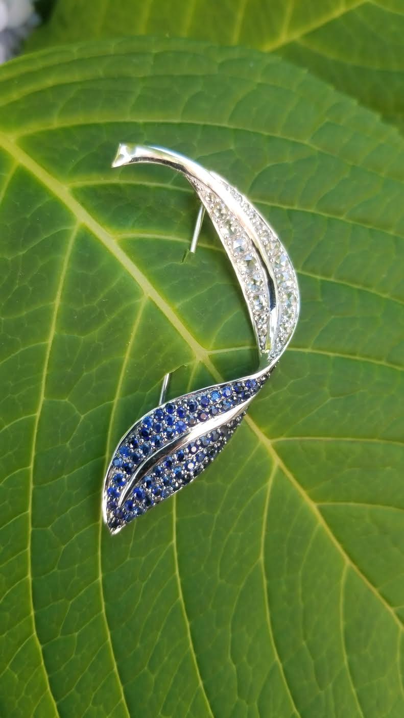 Brooch detail on leaf